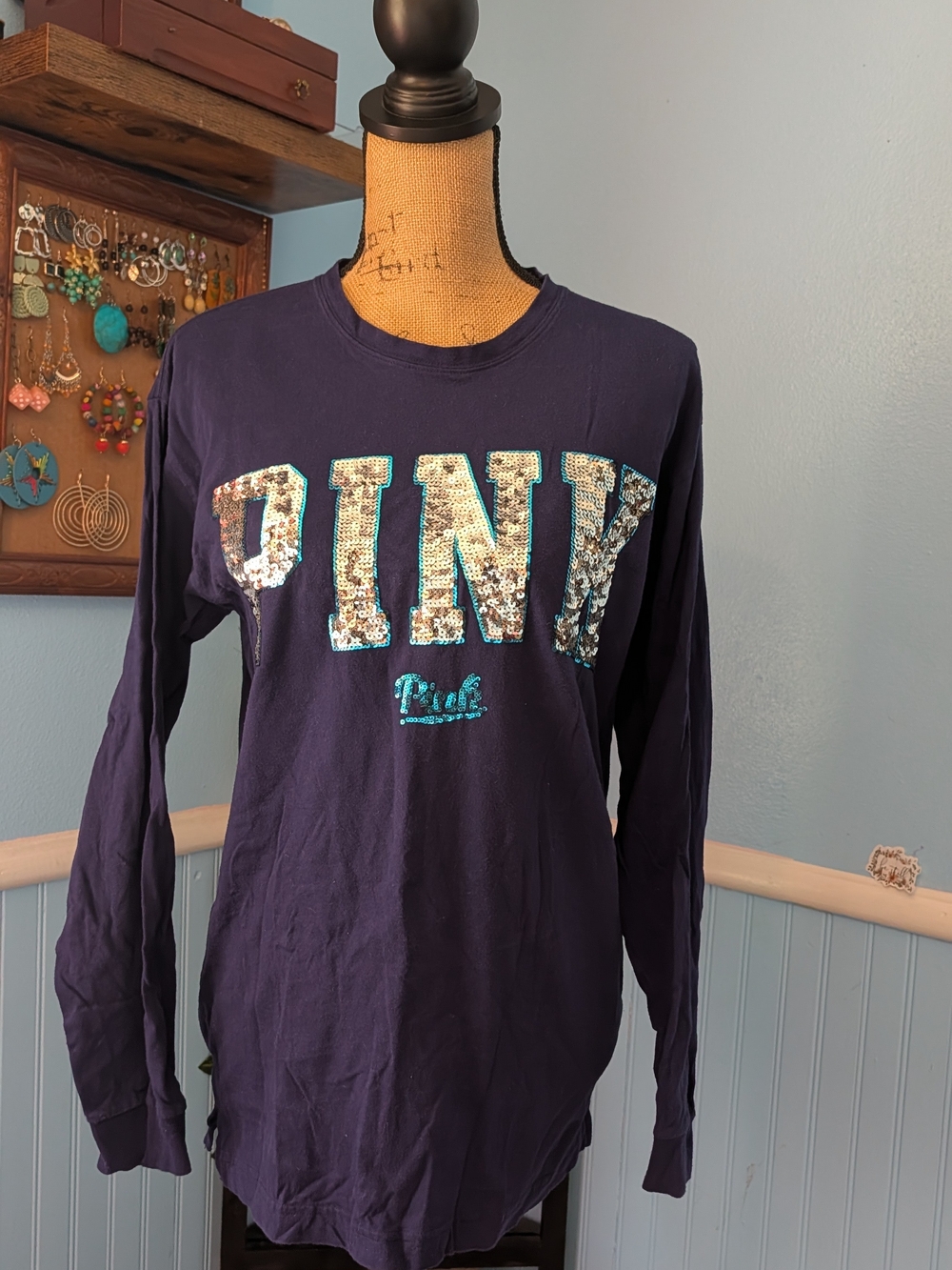 VS PINK- Bling Long Sleeve Tee